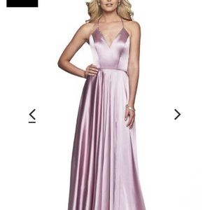 Mauve/pink satin prom dress